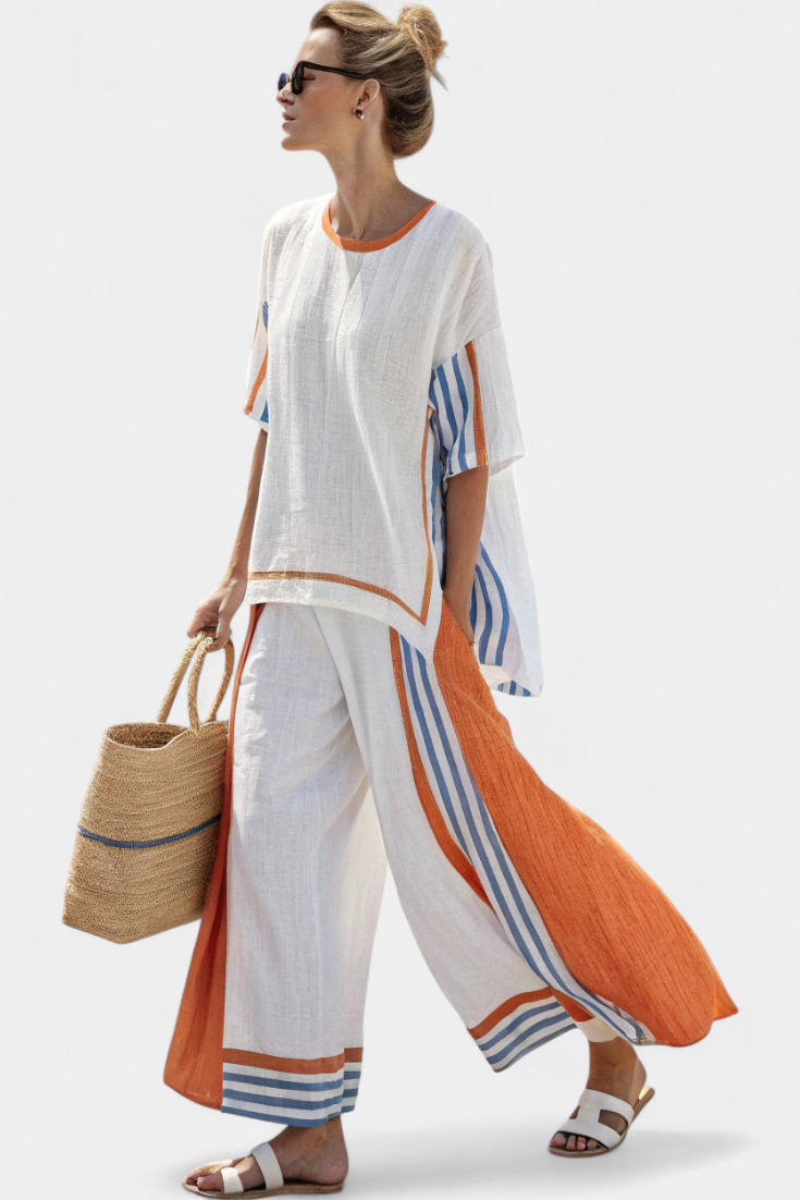 Lightweight Striped Women's Loungewear Set | Oversized Summer