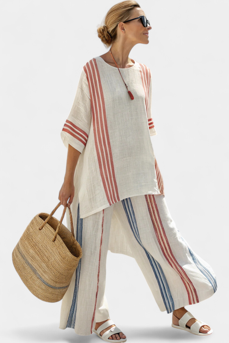 Lightweight Striped Women's Loungewear Set | Oversized Summer