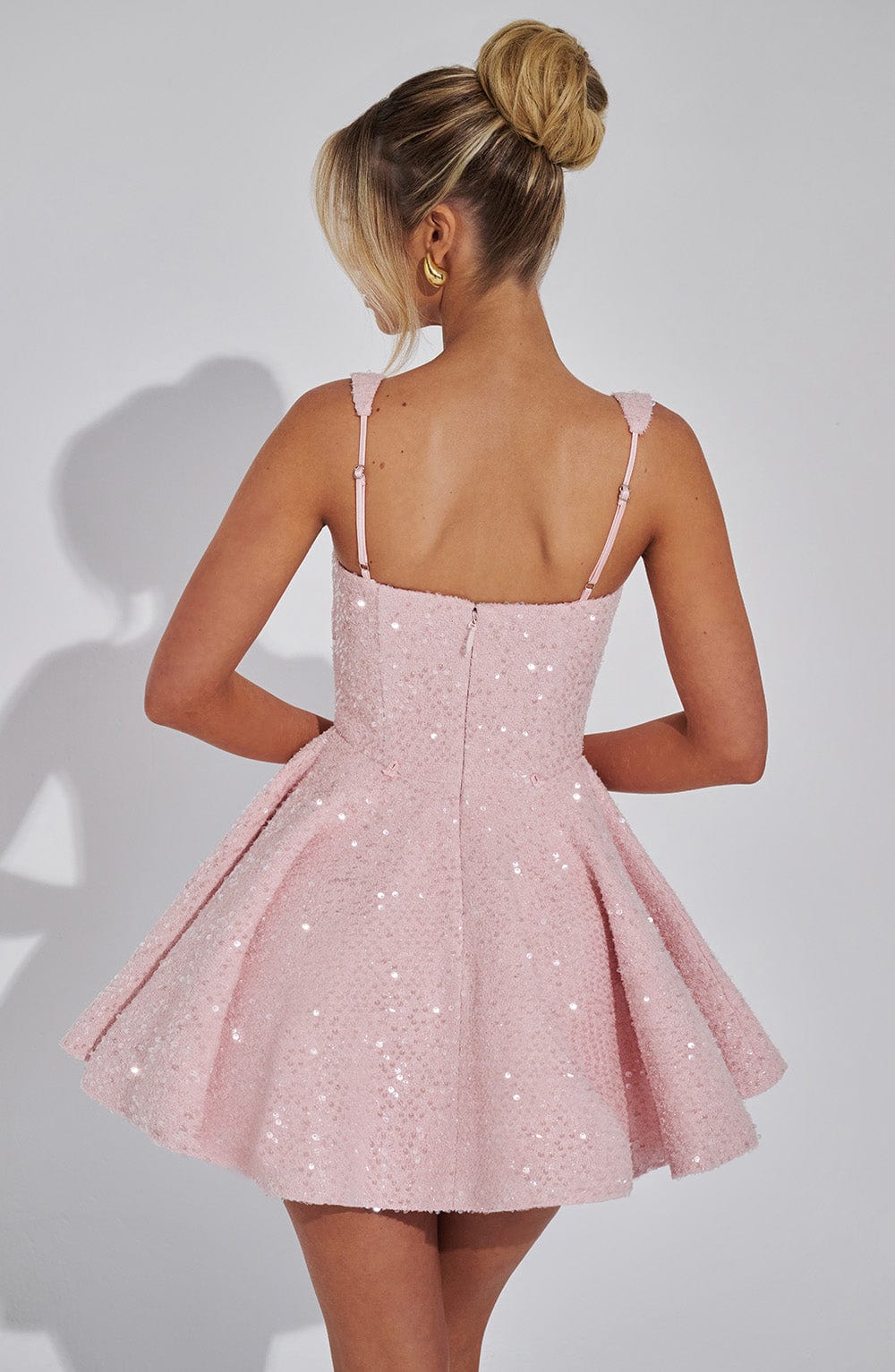 Women's Sequin Mini Dress with Bow Back Detail