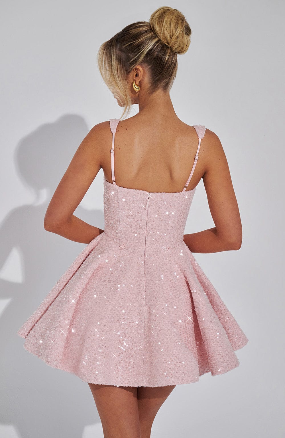 Women's Sequin Mini Dress with Bow Back Detail