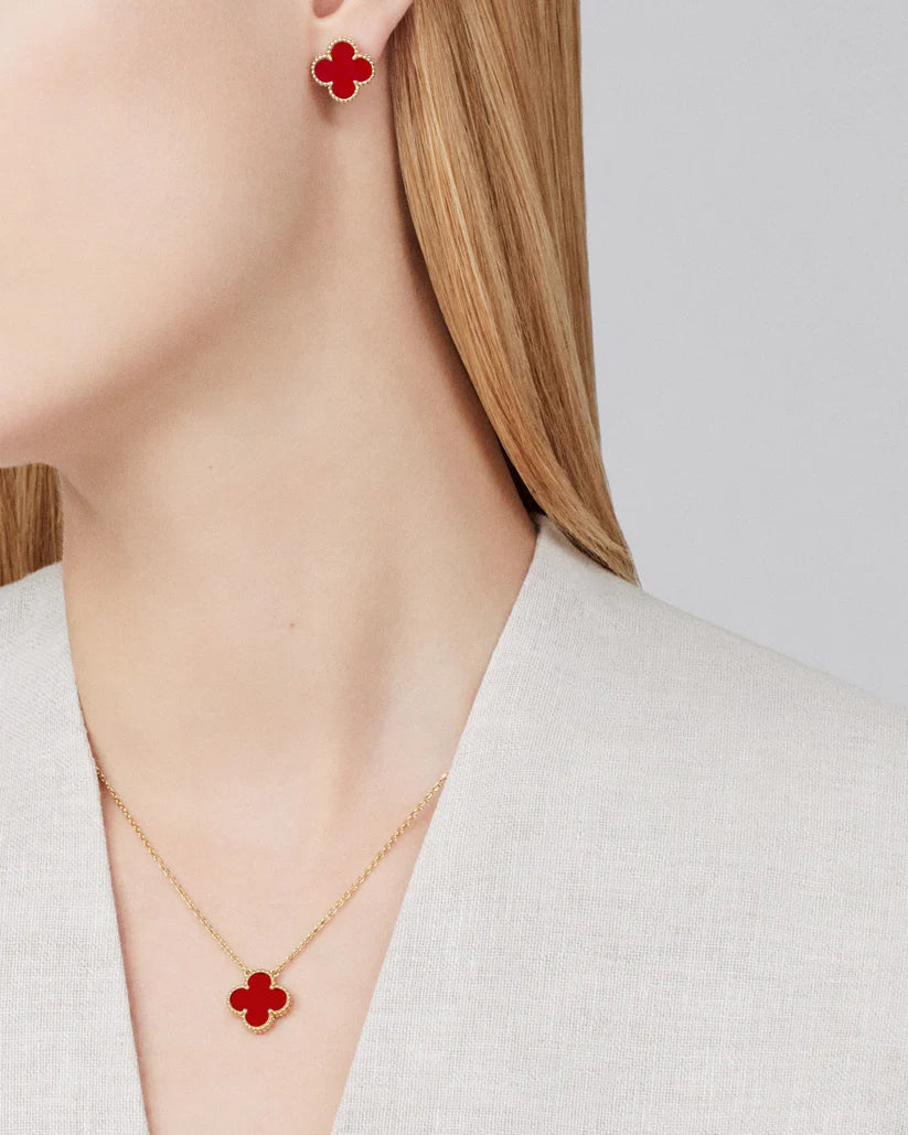Stainless Steel Four-Leaf Clover Pendant Necklace for Women