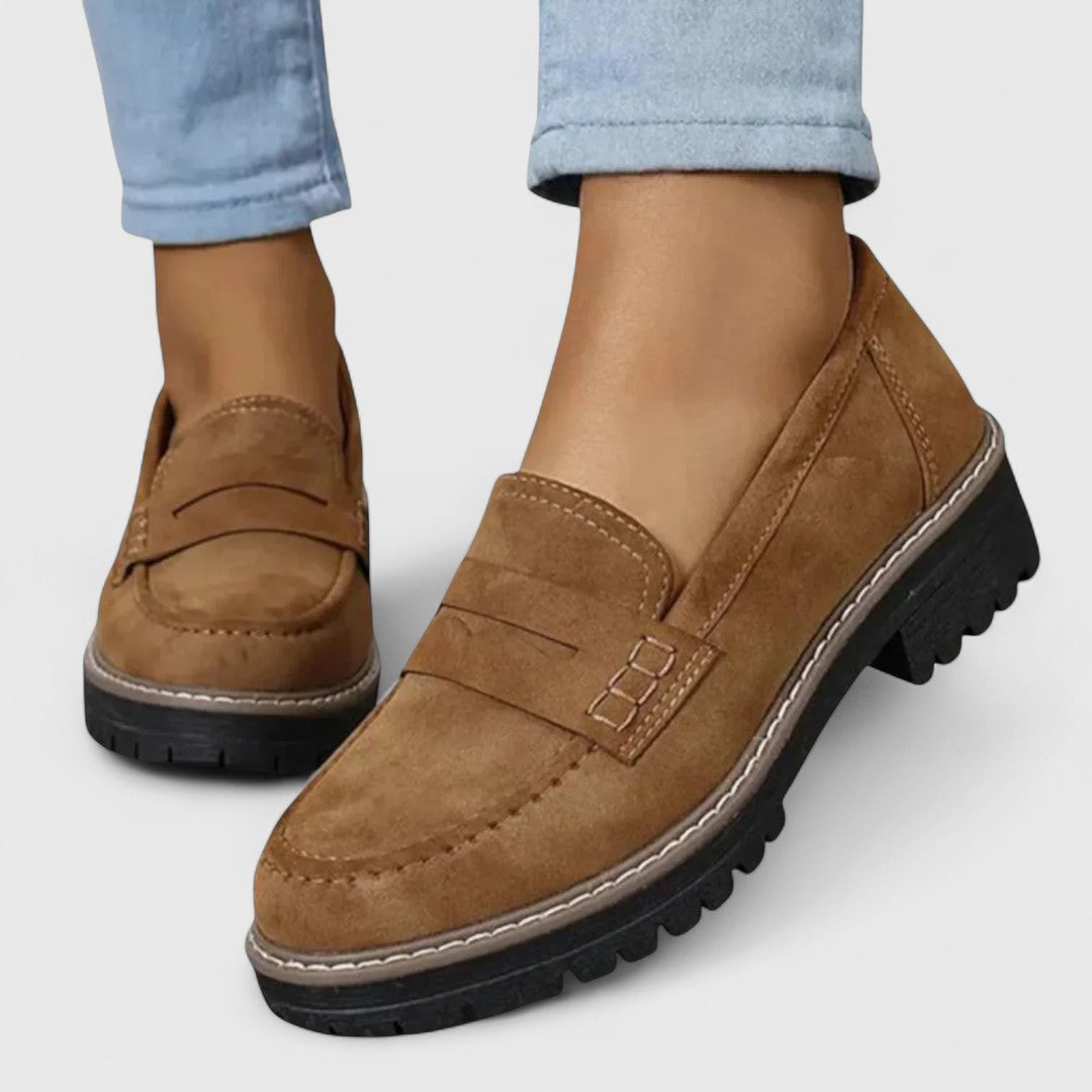 Women's Black Synthetic Loafers – Comfortable Slip-On Shoes