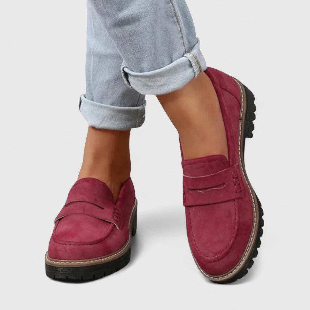 Women's Black Synthetic Loafers – Comfortable Slip-On Shoes